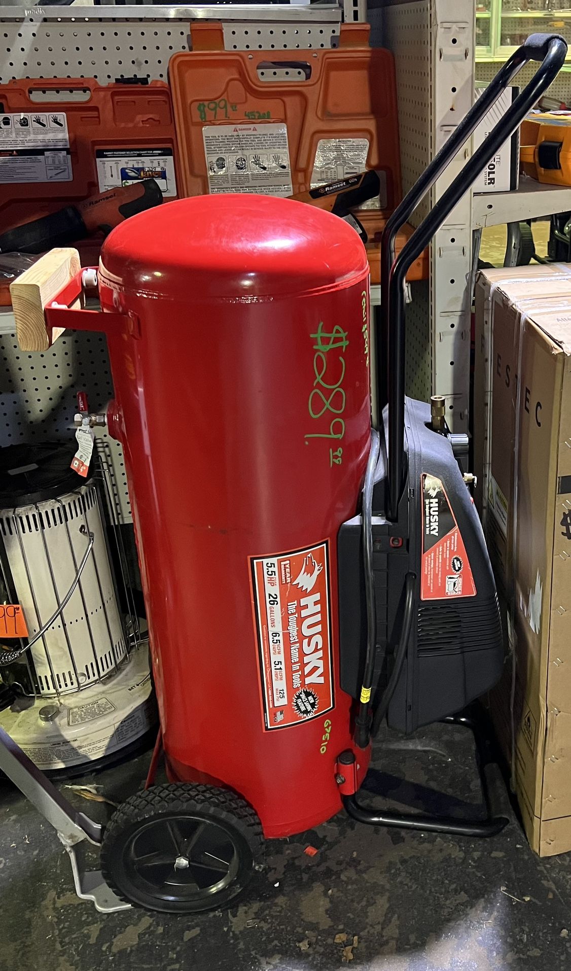Husky 26 gallon compressor retails for $550 pick up only