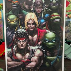 Teenage Mutant Ninja Turtles Vs Street Fighter #5 Ivan Tao Virgin (2023) Signed By Kevin Eastman With COA 