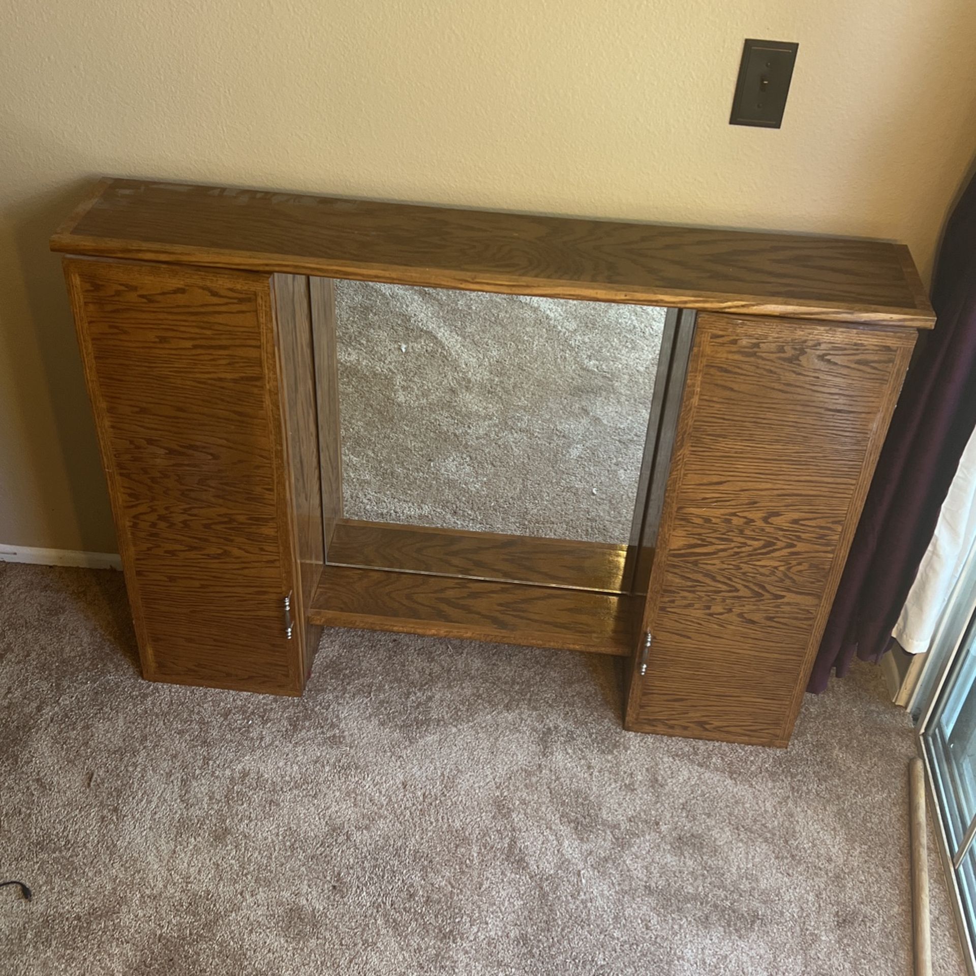 Vanity Hutch Jewelry Mirror Makeup Station