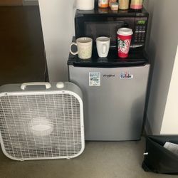 Mini fridge + Microwave + Fan