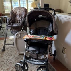 High chair And Baby stroller 