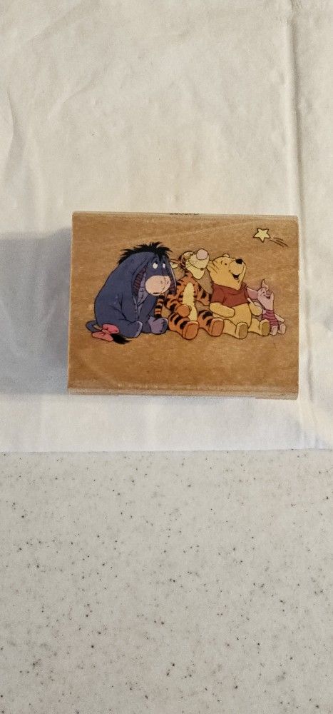 Vintage Disney Pooh & Friends Stargazing Rubber Stamp – All Night Media #2802PD