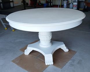 Steve Silver Pedestal Dining Table Round Chabby Chick Style 47"