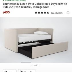 Living Spaces Twin Trundle With Costco Mattress 