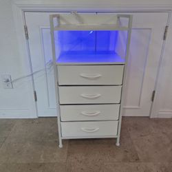 Brand New Nightstand With LED Lights & Charging Station 