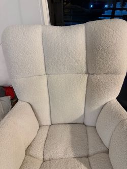 Cream Fuzzy Rocking Chair