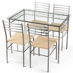 Easy to Install & Sturdy Glass Dining Set