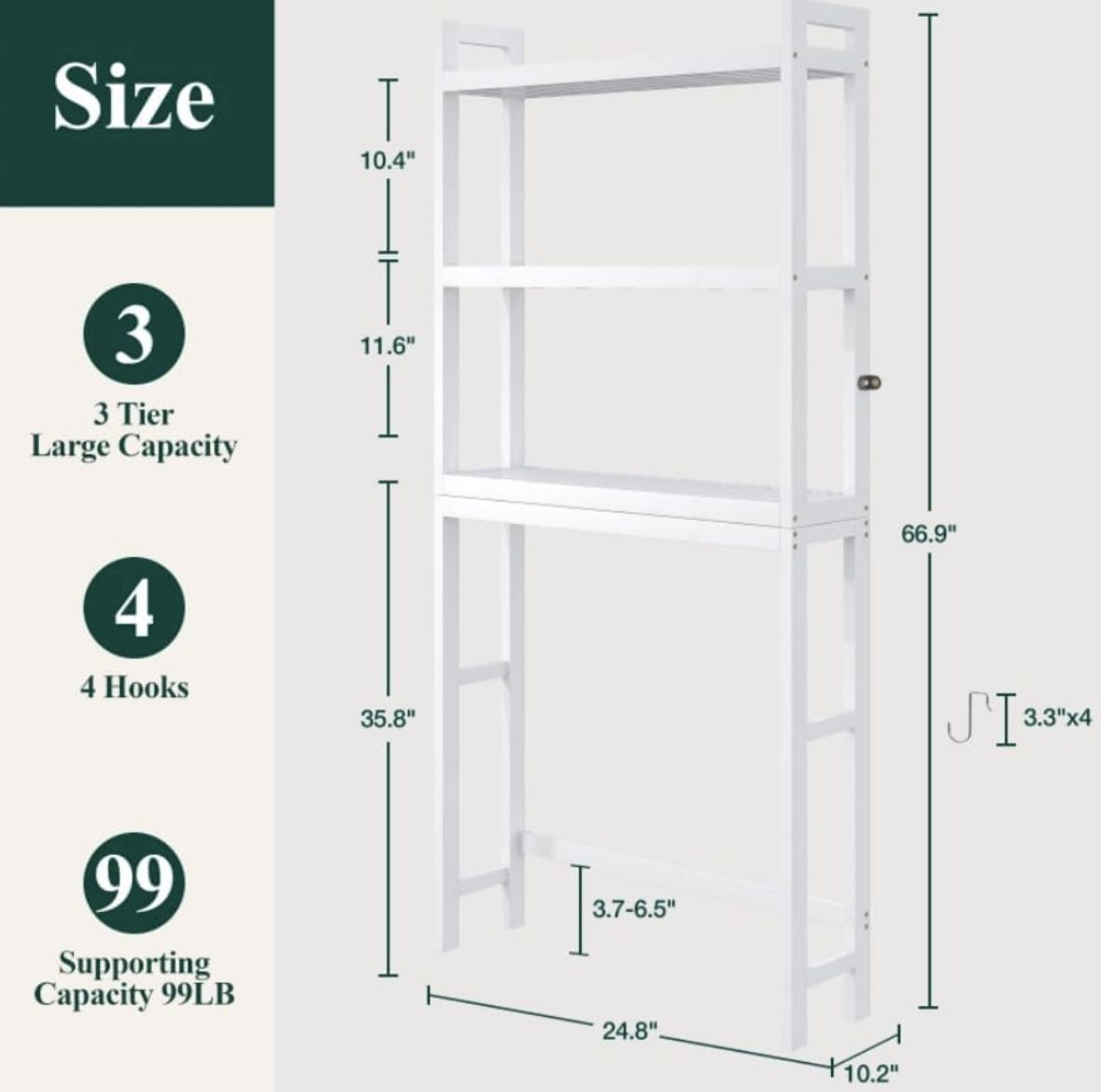 New White Shelf -brand New In Box /living Room/ Bathroom / Etc