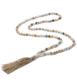 BALIBALI 6MM Mala Beads Necklace Natural