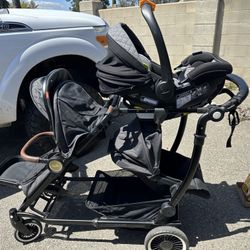 Austlen entourage Double Stroller With Infant Adapter