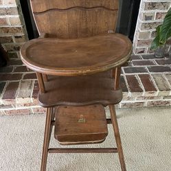Antique Refinished Thayers Tops For Kids High Chair- 1950’s