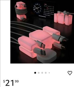CordBrick Glowing Silicone + Steel Weighted Cable Holder for Nighstand