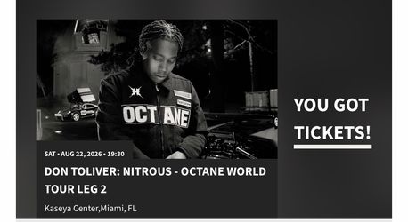 Don Toliver Tickets Sat Aug 22, 2026