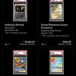 Pokemon Graded PSA Slabs (CGC Too)