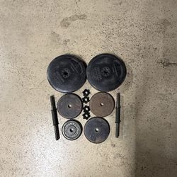 Weights and Dumbbell handles $40