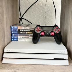 PlayStation PS4 Pro White Edition And Games 