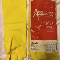 ASSURANCE YELLOW LATEX GLOVES 