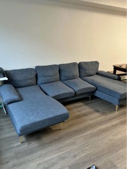 Modern Blue Gray Sectional – Double Chaise – Clean – Free Delivery 🚚