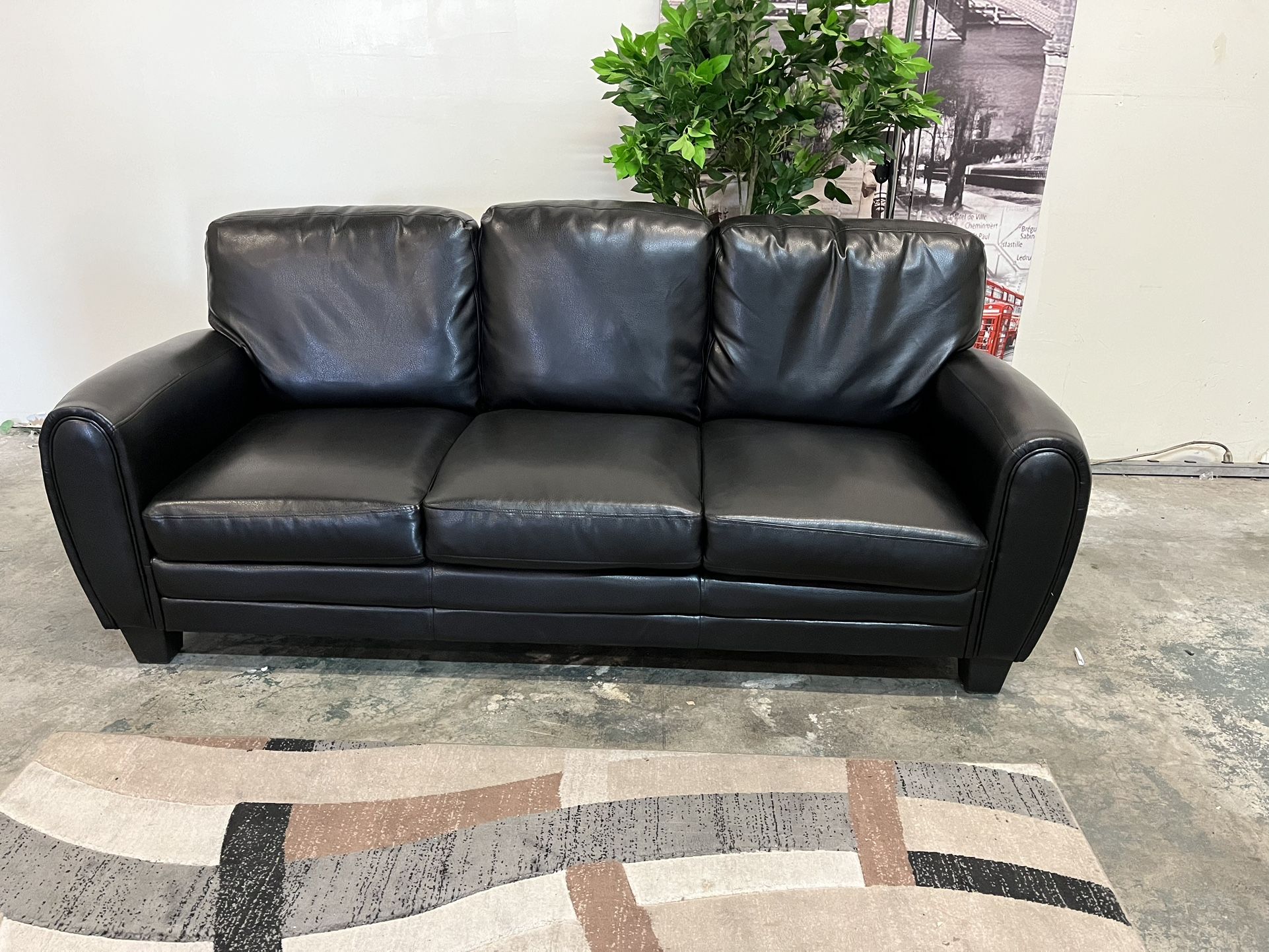 Faux Leather Sofa 