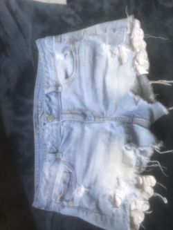 American eagle destroyed lace jean shorts size 14