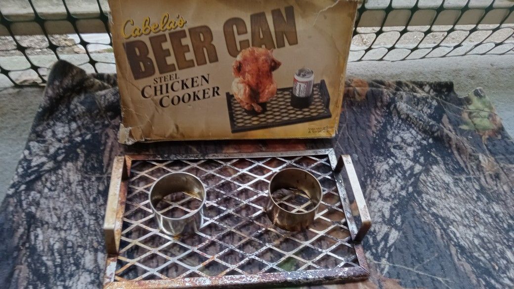 Bbq Heavy Double Beer Can Chicken Holder Used Once