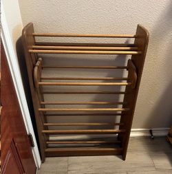 Solid Oak Shoes or CD’s Racks Holder for organized & displaying