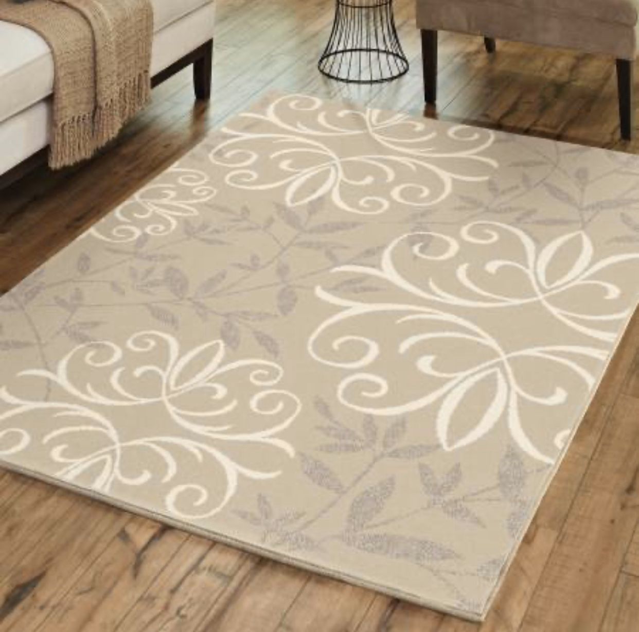 Better Homes and Gardens 6.7x9.8 Iron Fleur Area Rug or Runner Carpet