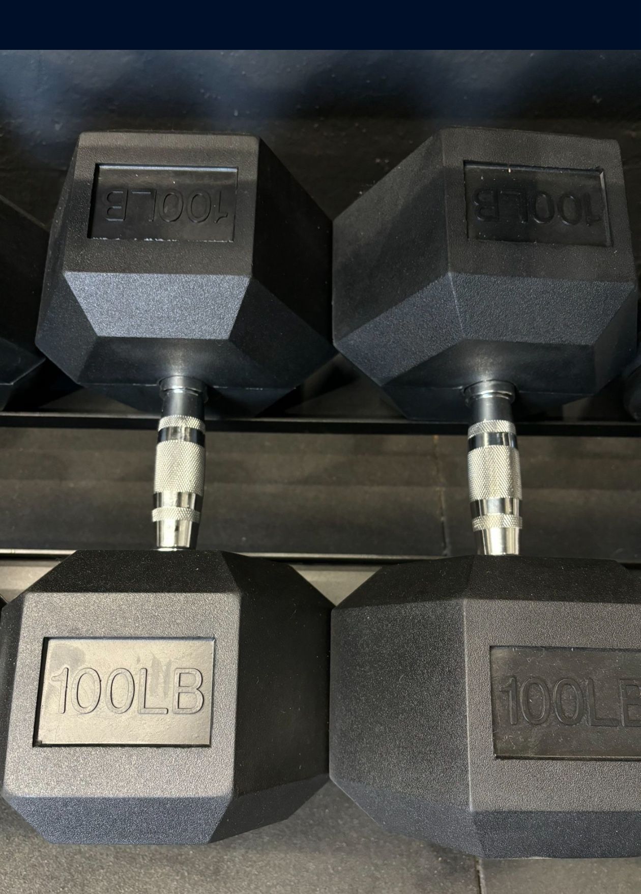 Hex Rubber Dumbbell Pair 100 lb🔥 