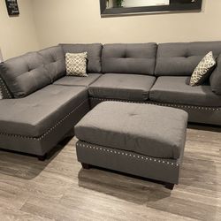 Sectional Sofa Set With Ottoman(on Sale)