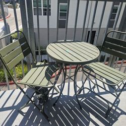 Patio Table And Foldable Chairs 30