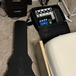 Pedalboard And Electric Guitar