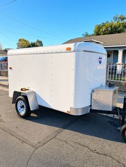 Enclosed Cargo Trailer Single Axle White