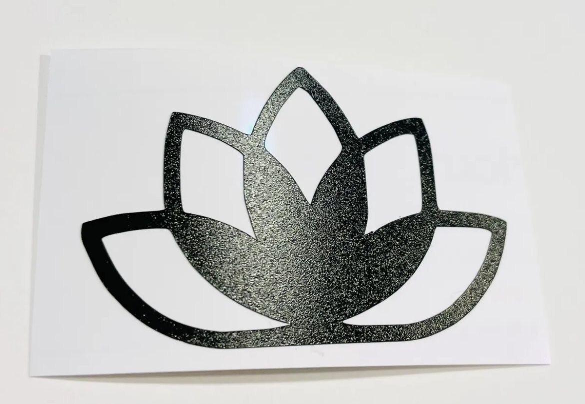 Lotus Decal Sticker in Black, 2”x1.5”, NEW!