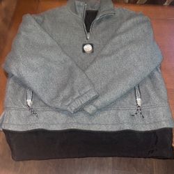 Vintage Urban Circuit Heavy Duty Fleece Sweater/Jacket Mens XL GRAY Deep Pile 1/4 Zip Jacket