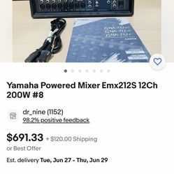 Karaoke Yamaha Powered Mixer Plus Behringer VS1220 600W 12 inch