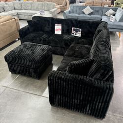 New Black Sectional