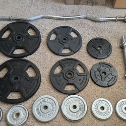 Bollinger and Weider Weights, Curling Bar And Dumbbells