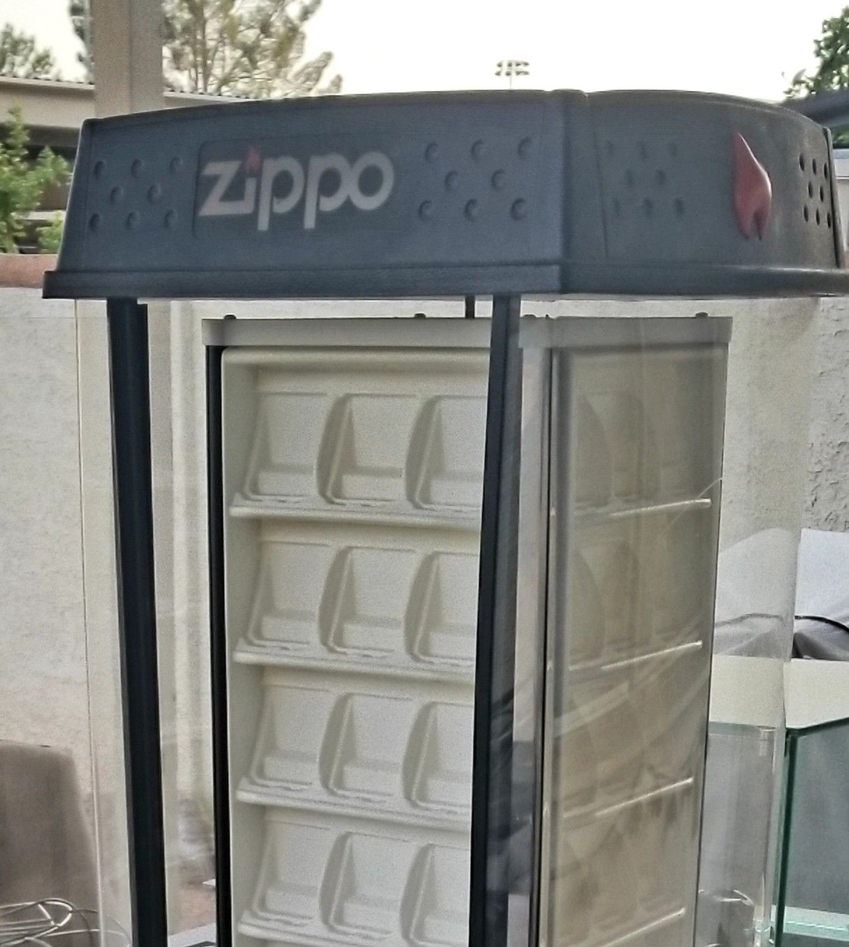 zippo Rotating / Spinning Display Case - Motorized with Lights - holds 96 Lighters - with base stand