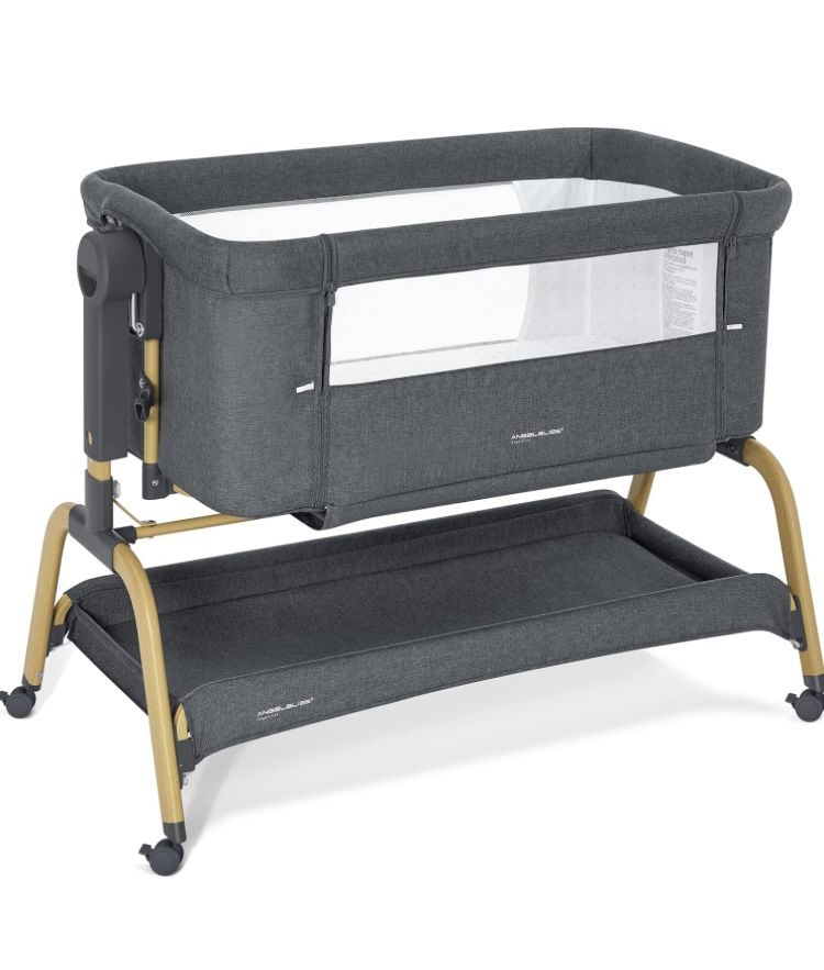 Angelbliss Bedside Bassinet With Adjustable Height & Storage Shelf