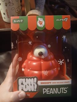 Super7 Peanuts 75th Year Anniversary Snoopy in Red Holiday Coat