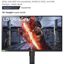 27” LG 1440p 144hz Gaming Monitor