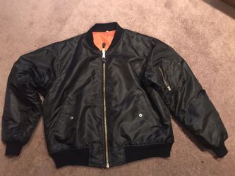 Bomber Jacket Black Orange Mens Nylon Reversible XL