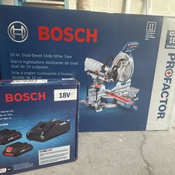 Brand‑New Bosch PROFACTOR 10″ Miter Saw + Battery Kit