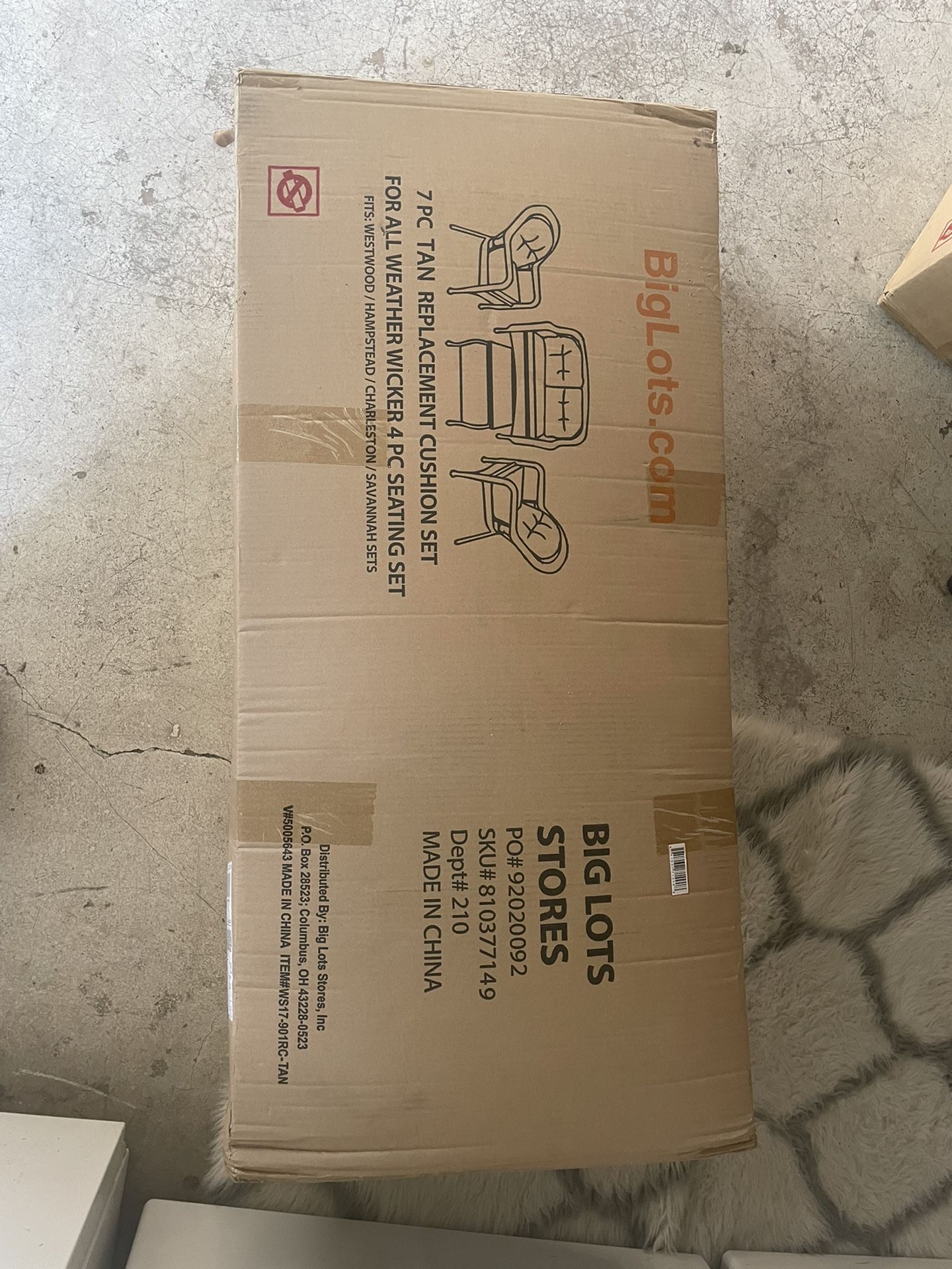 7-Piece Tan Replacement Westwood Cushion Set! Brand New In Box!