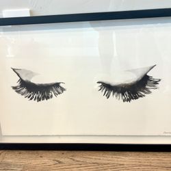 Framed Eyelash Art Print – Minimalist Black & White