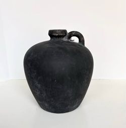 10” Black Rustic Jug Vase