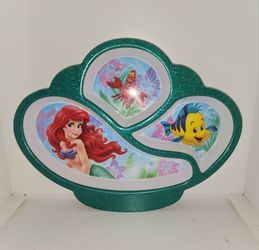 Disney Store The Little Mermaid divided melamine character meal plate