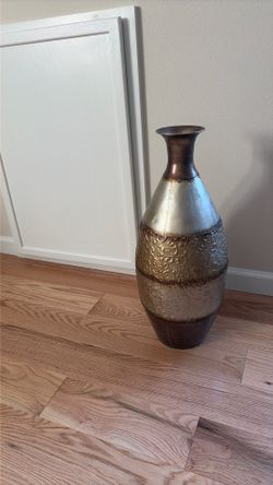 Metal vase 24 inches tall