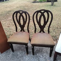 Fine Mahogany Georgian Style Pair Of Chairs 