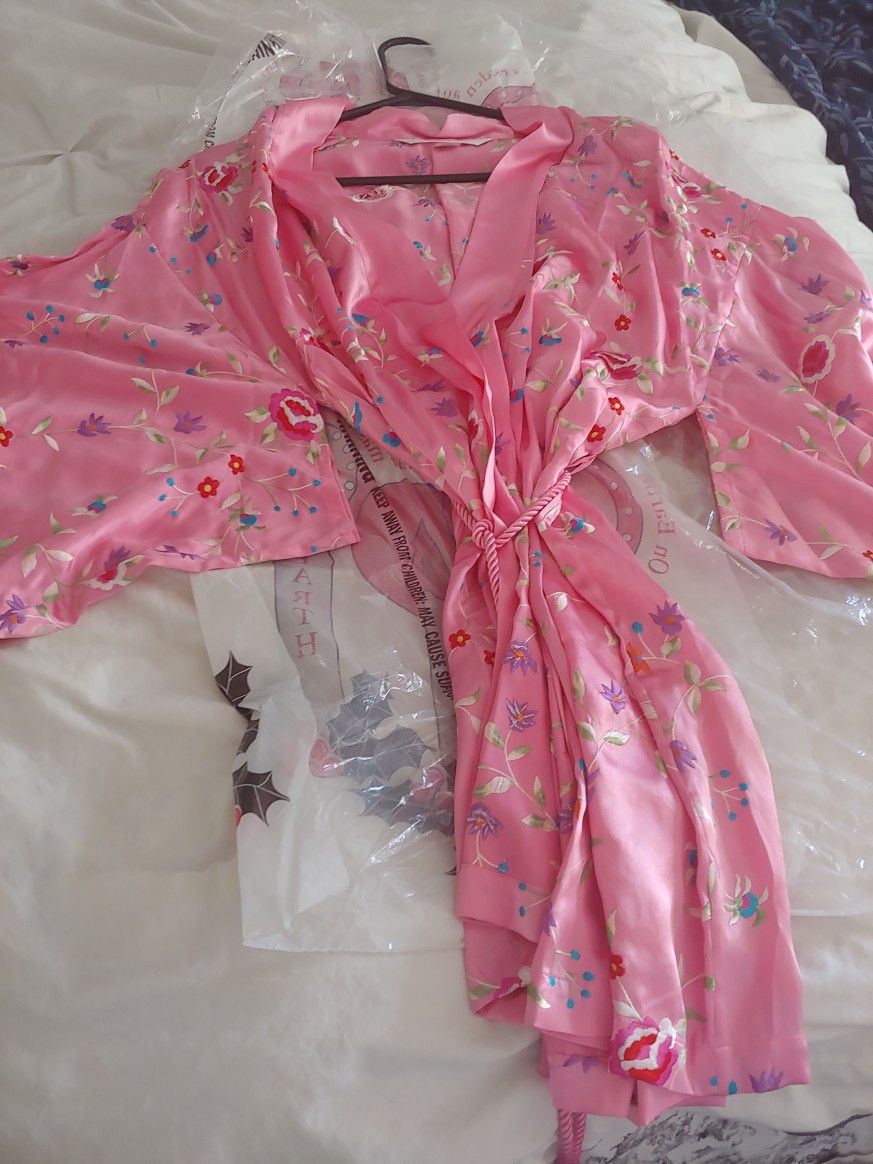 Pink Real Silk Robe (Victoria secret)